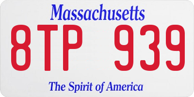 MA license plate 8TP939