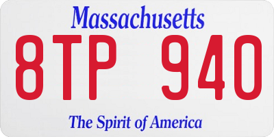 MA license plate 8TP940