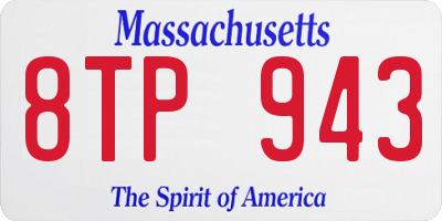 MA license plate 8TP943