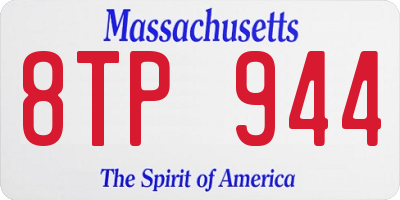 MA license plate 8TP944
