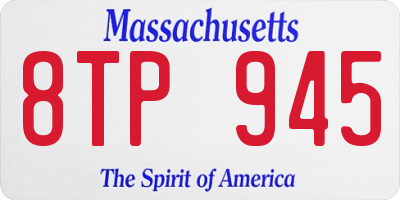 MA license plate 8TP945