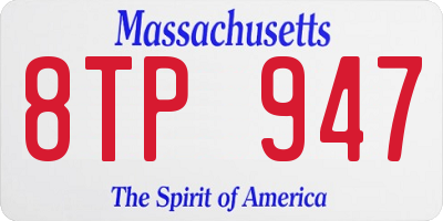 MA license plate 8TP947