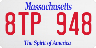 MA license plate 8TP948