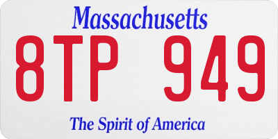 MA license plate 8TP949