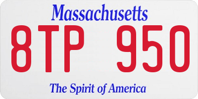 MA license plate 8TP950
