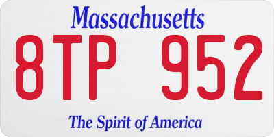 MA license plate 8TP952