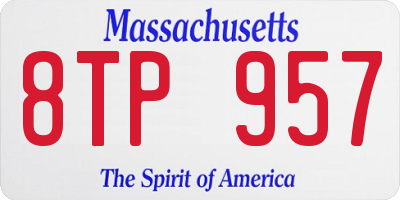 MA license plate 8TP957