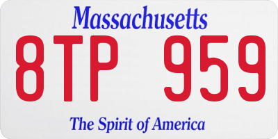MA license plate 8TP959