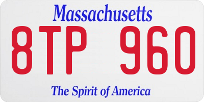 MA license plate 8TP960