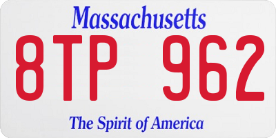 MA license plate 8TP962