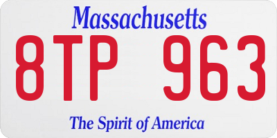 MA license plate 8TP963