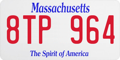 MA license plate 8TP964