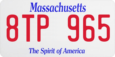 MA license plate 8TP965