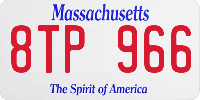 MA license plate 8TP966