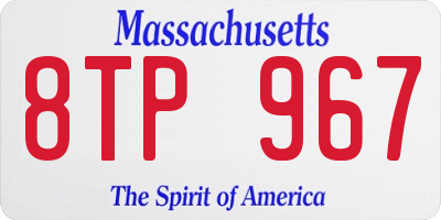 MA license plate 8TP967