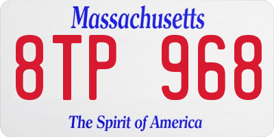 MA license plate 8TP968