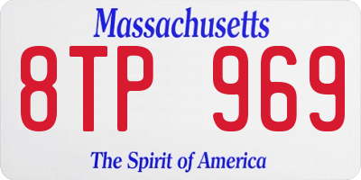 MA license plate 8TP969