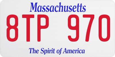 MA license plate 8TP970