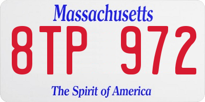 MA license plate 8TP972