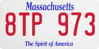 MA license plate 8TP973