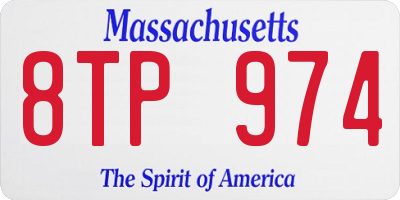 MA license plate 8TP974