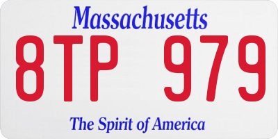 MA license plate 8TP979