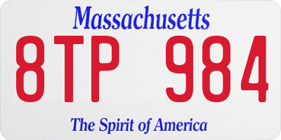 MA license plate 8TP984