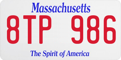 MA license plate 8TP986