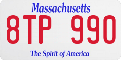 MA license plate 8TP990