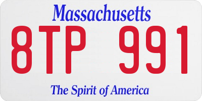 MA license plate 8TP991