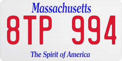 MA license plate 8TP994