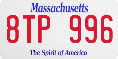 MA license plate 8TP996