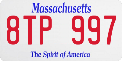MA license plate 8TP997