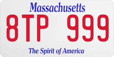 MA license plate 8TP999