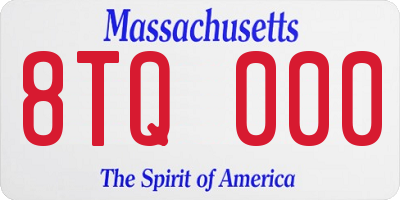 MA license plate 8TQ000