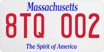 MA license plate 8TQ002