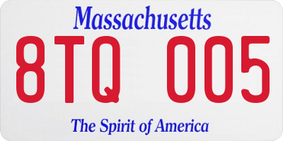 MA license plate 8TQ005