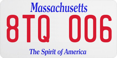 MA license plate 8TQ006