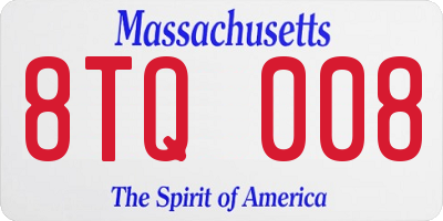 MA license plate 8TQ008