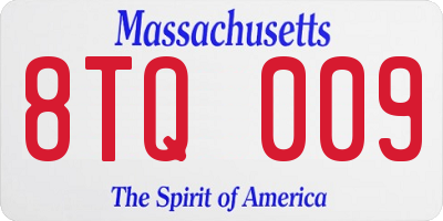 MA license plate 8TQ009