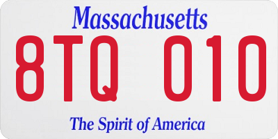 MA license plate 8TQ010