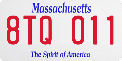 MA license plate 8TQ011