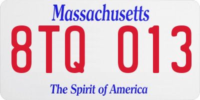 MA license plate 8TQ013