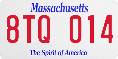MA license plate 8TQ014