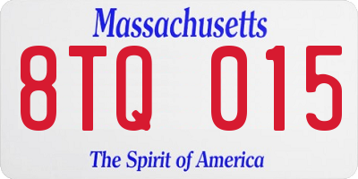 MA license plate 8TQ015