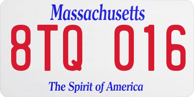 MA license plate 8TQ016
