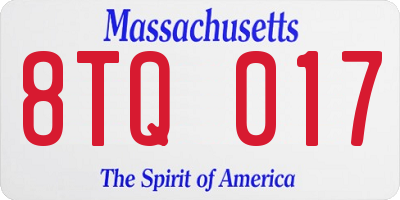 MA license plate 8TQ017