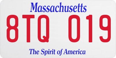 MA license plate 8TQ019