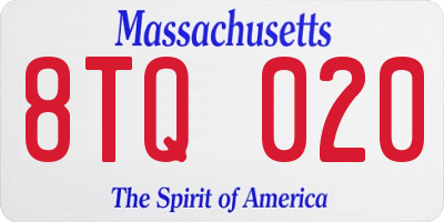 MA license plate 8TQ020