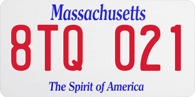 MA license plate 8TQ021